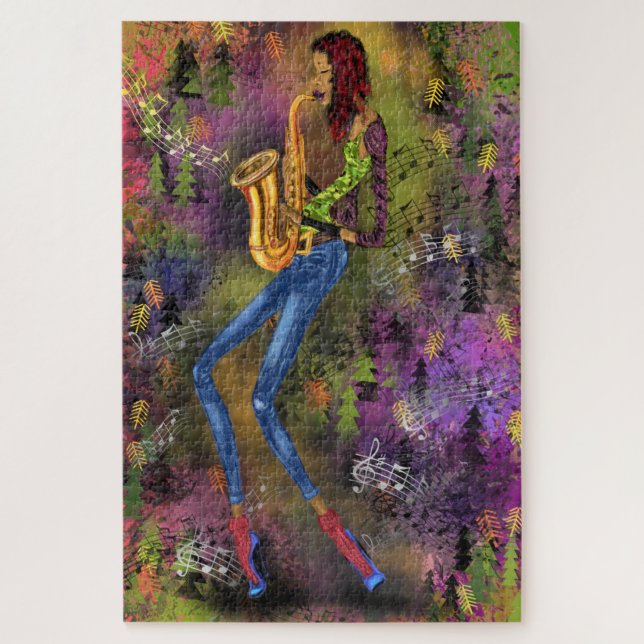Jazz Lady Saxophone Player Dance Music Soul Sound (Vertikal)