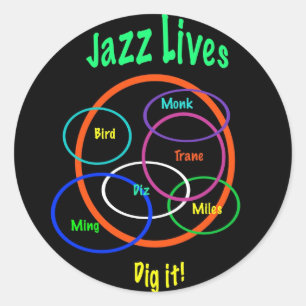 Jazz-Leben Runder Aufkleber