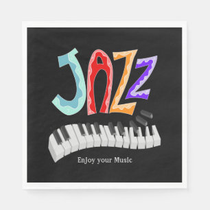 Jazz Lettering Two-Tone Napkins Serviette