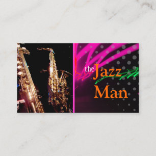 Jazz Man, Stilvolle Neonlichter/Leuchtstofffarben Visitenkarte