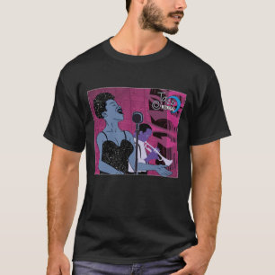 Jazz Midnight Singer Image Black T - Shirt