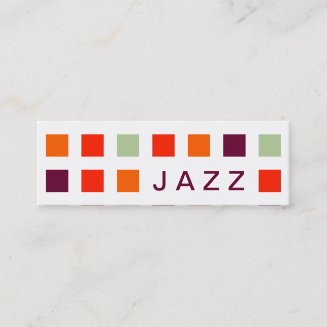 JAZZ (Mod-Quadrate) Mini Visitenkarte (Vorderseite)