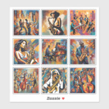 Jazz Music Art Sticker Collection