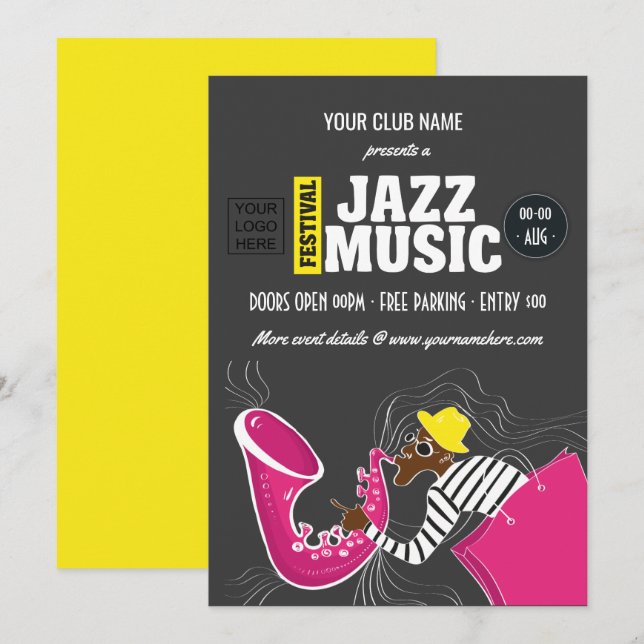 Jazz Music Festival Einladung (Vorne/Hinten)