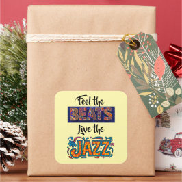 Jazz music lover quadratischer aufkleber