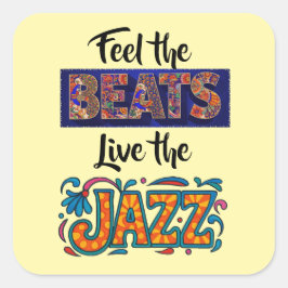 Jazz music lover quadratischer aufkleber
