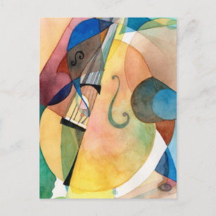 Jazz Music Painting "Bassline" Postkarte
