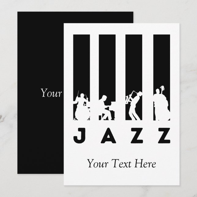 Jazz Music personalisiert Einladung (Vorne/Hinten)