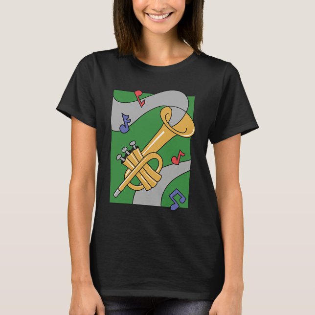jazz music saxophone instrument notes T-Shirt (Vorderseite)