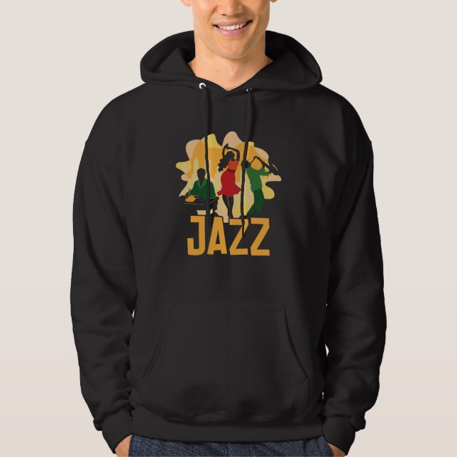Jazz Musician Orchestra Saxophone Piano Trombone P Hoodie (Vorderseite)