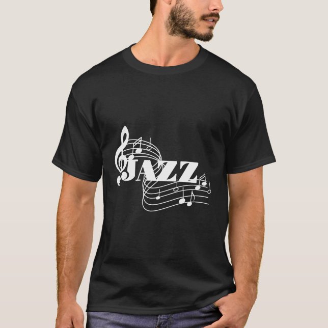 Jazz Musician Sheet Music Jazz Notes T-Shirt (Vorderseite)