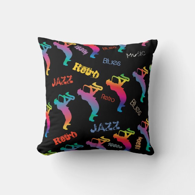 Jazz Musicians Retro Blues Music POP ART Kissen (Vorderseite)