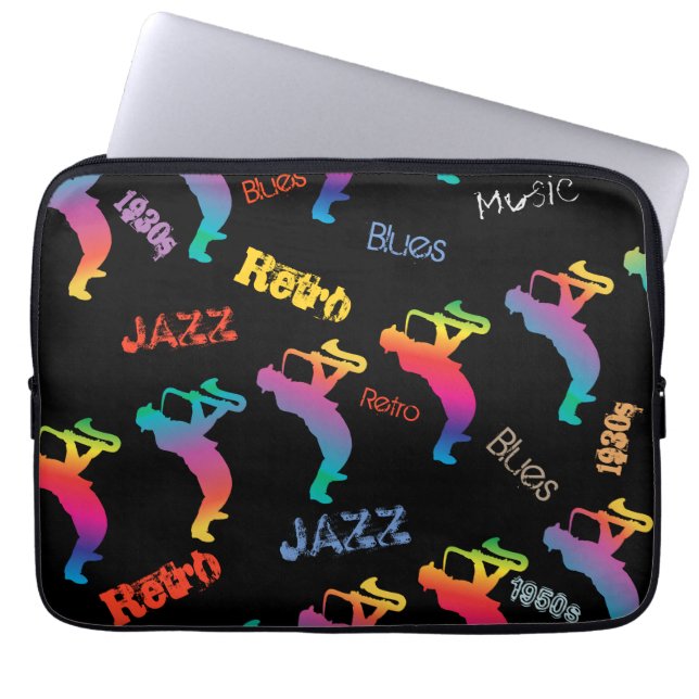 Jazz Musicians Retro Blues Music POP ART Laptopschutzhülle (Vorderseite)