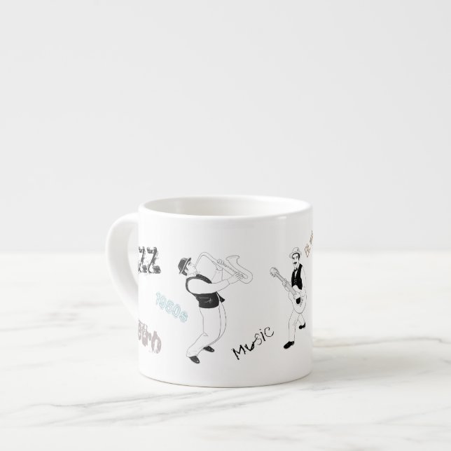 Jazz Musicians Retro Music Blues Vintag ART Espressotasse (Vorderseite Links)