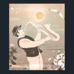 Jazz Musicians Retro Music Blues Vintag ART Paint Poster<br><div class="desc">Jazzmusiker Retro Music Blues Vintage Aquarellbilder,  Jazzmusik,  1930er - 1950er Jahre. Blues. Saxophone Spieler Retro Sea Beach Landschaft,  Sunset,  Aquarellmalerei von Künstlerin Sofia Polonsky. Trendy Vintag Design (Sofiartmedia) für schöne stilvolle Wohngestaltung. Art & Wall Décor,  Posters & Prints</div>