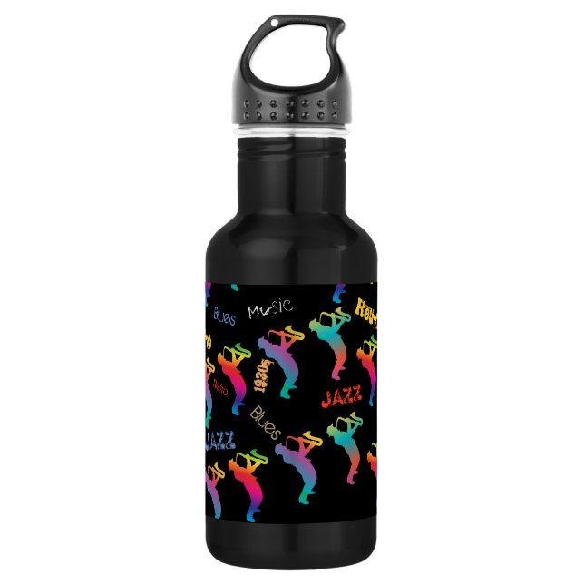 Jazz Musicians Retro Music POP ART Edelstahlflasche (Vorderseite)