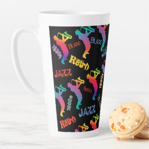 Jazz Musicians Retro Music POP ART Rainbow Milchtasse