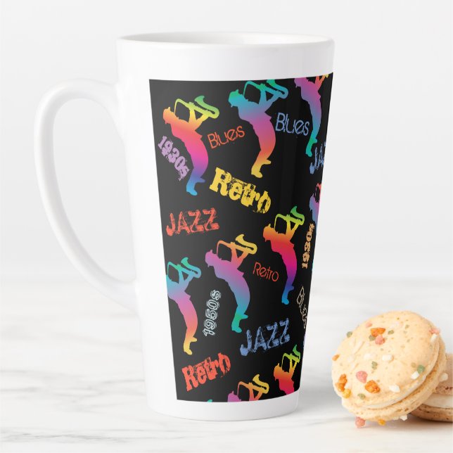 Jazz Musicians Retro Music POP ART Rainbow Milchtasse (Beispiel)