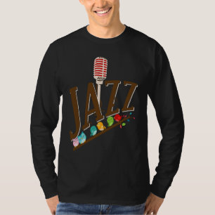 Jazz-Musik-Instrument-Mikrofon Vögel singen T-Shirt