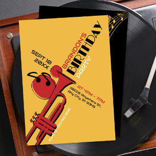 Jazz-Musik Trompete Geburtstag Einladung