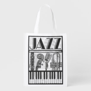 Jazz-Musik-wiederverwendbare Einkaufstüte Wiederverwendbare Einkaufstasche