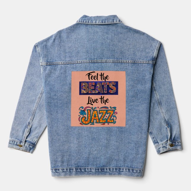 Jazz-Musikliebhaber Jeansjacke (Rückseite)