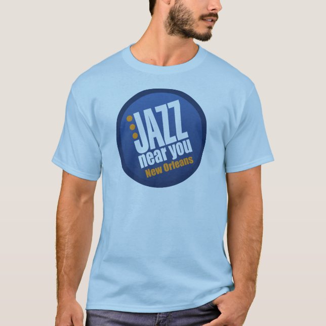 Jazz nahe Ihnen die kurze Hülse New- Orleansmänner T-Shirt (Vorderseite)