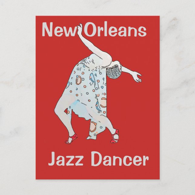 Jazz, New Orleans, Tänzer Postkarte (Vorderseite)