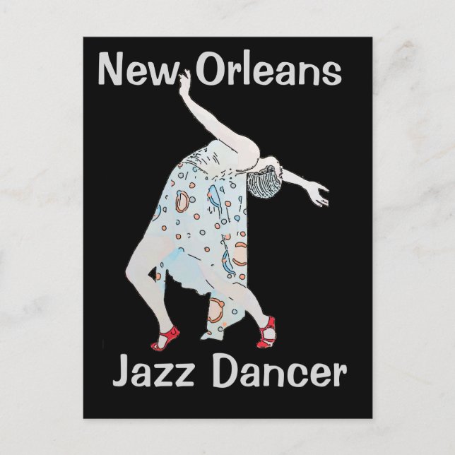 Jazz, New Orleans, Tänzer Postkarte (Vorderseite)