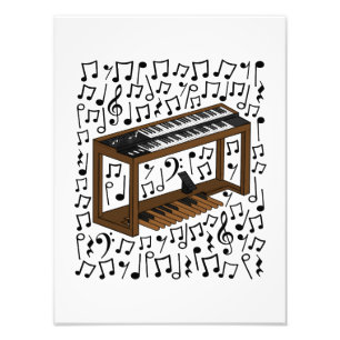 Jazz Organ Musical Notes Organist Musiker Fotodruck