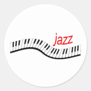 Jazz Piano Runder Aufkleber