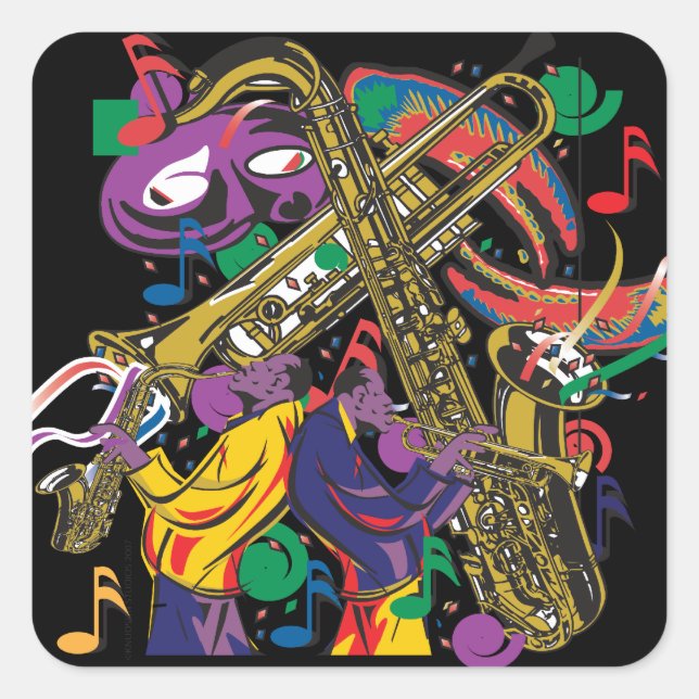 JAZZ QUADRATISCHER AUFKLEBER (Vorderseite)