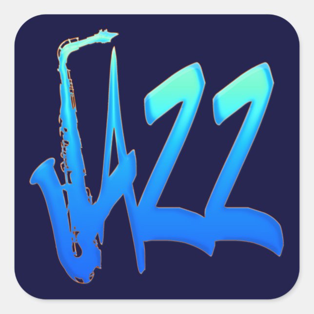 Jazz Quadratischer Aufkleber (Vorderseite)