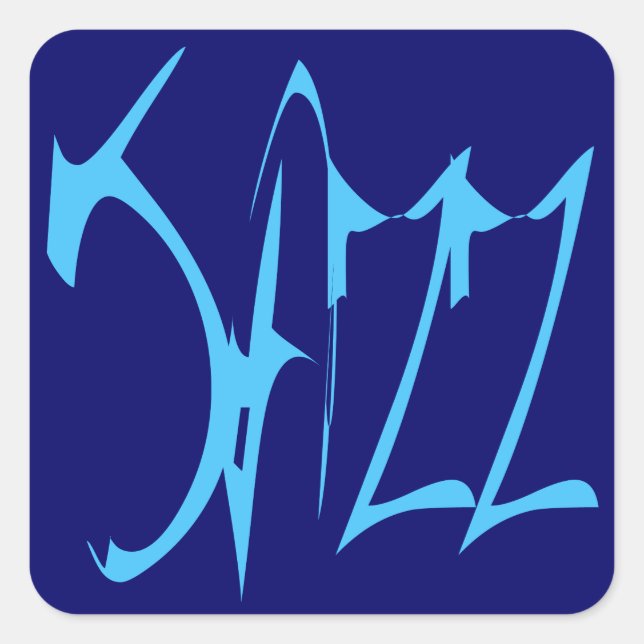 Jazz Quadratischer Aufkleber (Vorderseite)