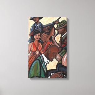 Jazz-Quartett dehnte Leinwand-Druck aus Leinwanddruck