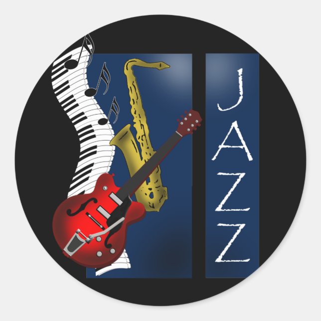 Jazz Runder Aufkleber (Vorderseite)