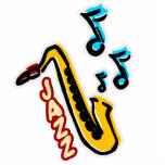 Jazz Sax Fotoskulptur Ornament<br><div class="desc">Der farbenfrohe Jazz Saxophone ist ein großartiges Geschenk. Kaufen Sie das für Ihre Jazz liebenden Freunde</div>