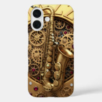 Jazz, Sax, Gold, Steampunk Art, Gold Luxus