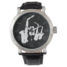 Jazz Sax Wählen Sie Ihren Farbhintergrund Sehen 2 Armbanduhr