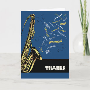 Jazz Saxophon Danke-Karte Dankeskarte