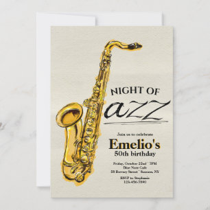 Jazz-Saxophon-Einladung Einladung