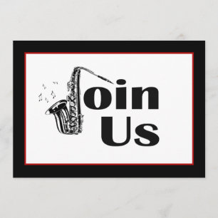 Jazz-Saxophon-Einladung zu unserer Party Einladung