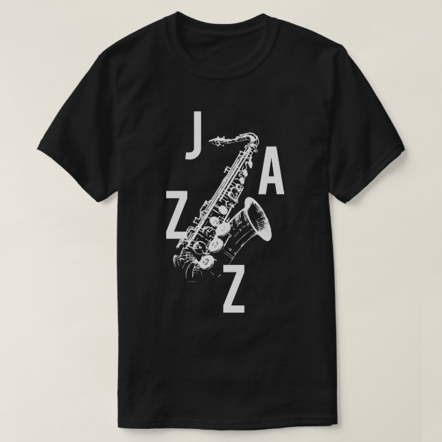Jazz-Saxophon-Logo T-Shirt (Design vorne)
