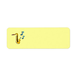 Jazz-Saxophon mit Anmerkungen Avery Aufkleber