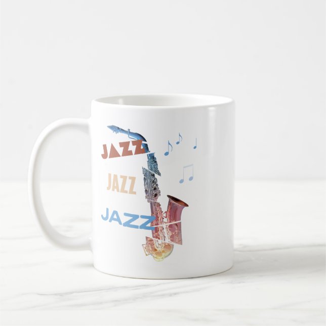 Jazz Saxophon Moderne Kunst Kaffeetasse (Links)