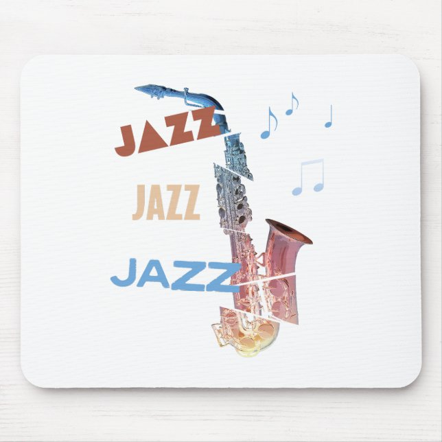 Jazz Saxophon Moderne Kunst Mousepad (Vorne)