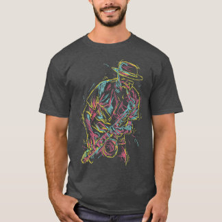 Jazz Saxophon Player Abstrakte Kunst - Paradies fü T-Shirt
