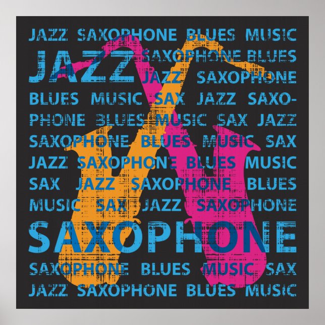 Jazz Saxophon Poster (Vorne)