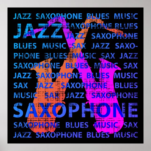 Jazz Saxophon Poster (Vorne)