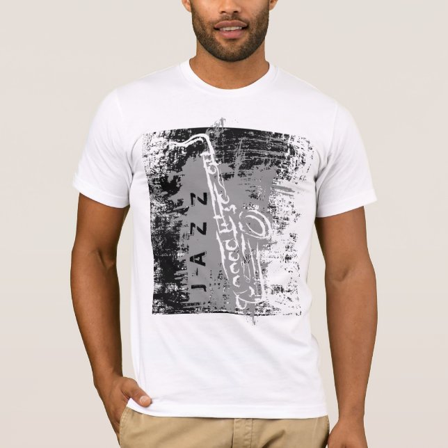 Jazz-Saxophon T-Shirt (Vorderseite)